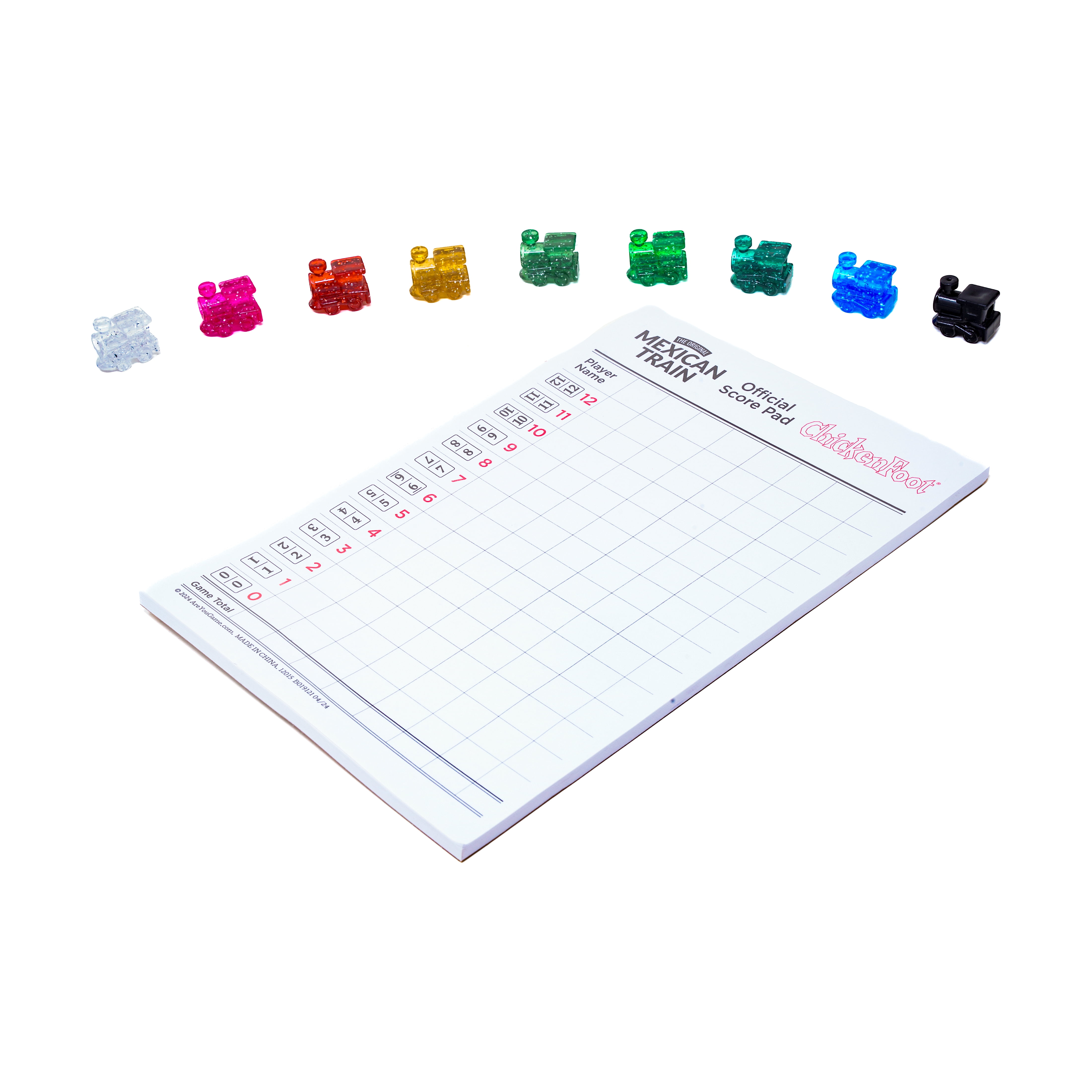 AreYouGame.com The Original Mexican Train Featuring Number Dominoes - Bonus Chickenfoot Game Included