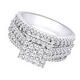 thumbnail image 2 of AFFY (1.8 cttw) Round Shape White Natural Diamond Square Frame Cluster Ring In 10k White Gold Ring Size-5, 2 of 2