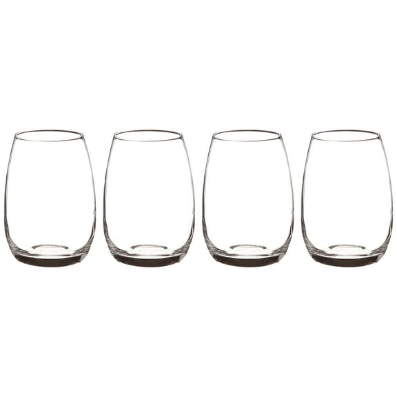 Luigi Bormioli Michelangelo 15.5 oz Stemless Glasses, 4 Count (Pack of 1), Clear