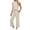 01 Beige, variant on Women's Summer 2 Piece Sets Dressy Mock Neck Tank Top with Straight Leg Pants Business Casual Outfits with Pockets