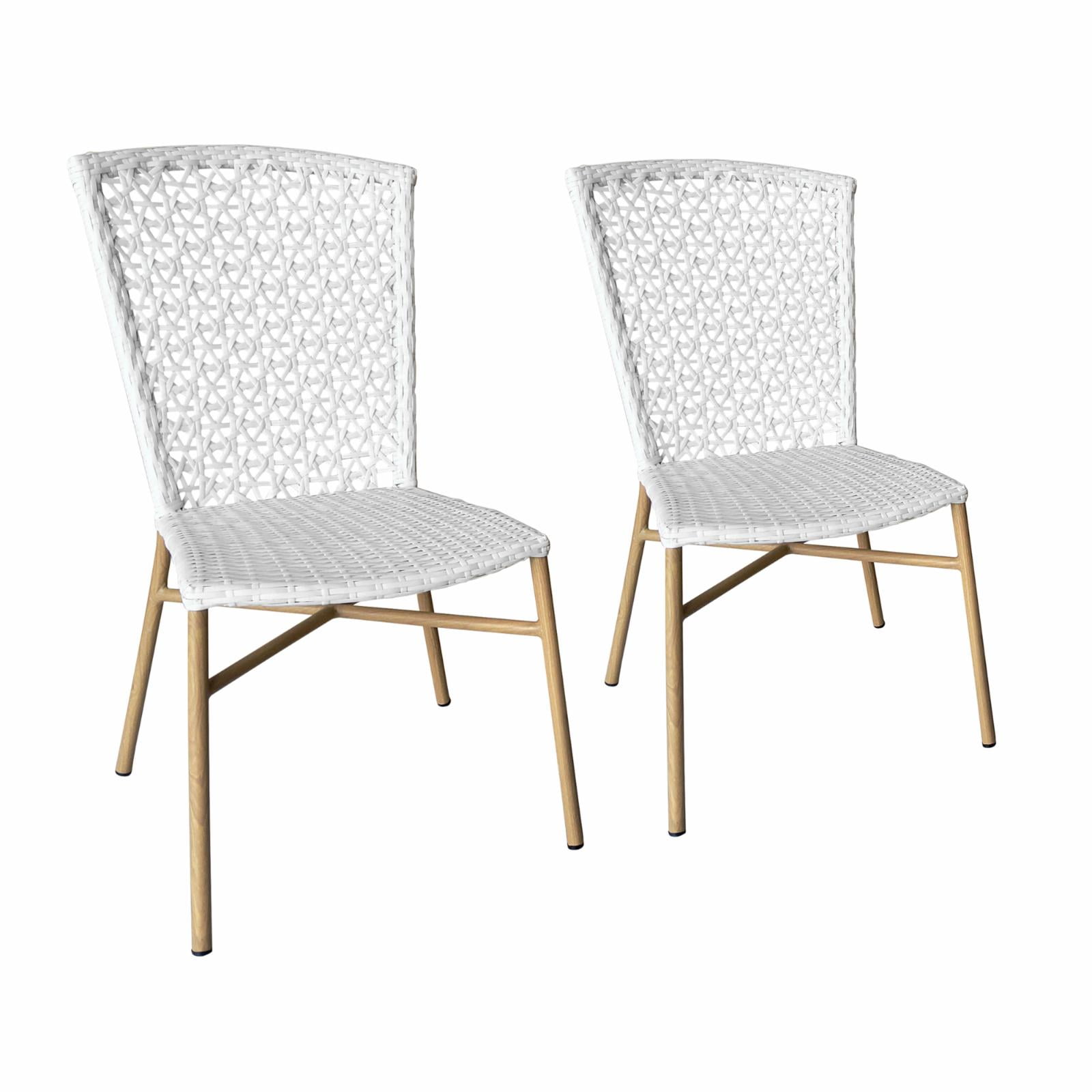 TK Classics Wicker Outdoor Dining Chair Set of 2