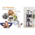 thumbnail image 2 of Dkelincs 70"H Large Multilevel Cat Tree, Double Condo Cat Tower with Scratching Post Tower & 3 Top Perches, Light Gray, 2 of 7