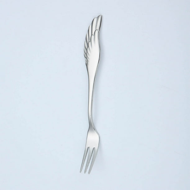 Tenedor de Fruta de Acero Inoxidable, Elegante Cuchara de Postre, Cuchara de Café Duradera, Juego de Vajilla con Pedestal Versátil, Fácil de Limpiar, Apto para Lavavajillas, Perfecto para Fi