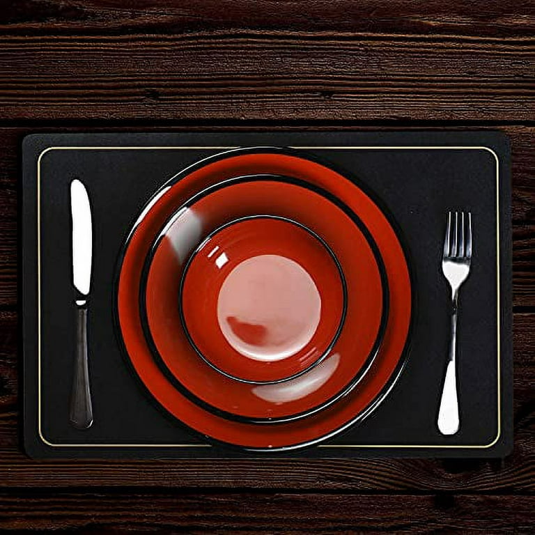 12-Piece Melamine Dinnerware Set, Service for 4 Knife Lunch box