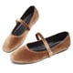 thumbnail image 3 of Zapatillas de ballet WENJIAZHIZHI para mujer, de gamuza, color marrón, talla 35, 3 of 7