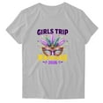 thumbnail image 4 of Ounisa Womens Tops Mardi Gras Sweatshirts Carnival Sweatshirt Funny Mask Graphic Short Sleeve Shirts Fat Tuesday Pullover, 4 of 6