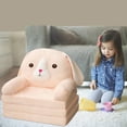 thumbnail image 4 of Myvepuop Cute Cartoon Plush Backrest Armchair Kids 2 in 1 Foldable Sleeper Sofa, Pink, 4 of 4