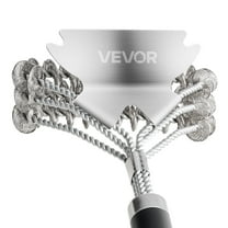 VEVOR Grill Brush and Scraper, BBQ Brush for Outdoor Grills, Stainless Steel Woven Wire, Bristle Free Barbecue Brushes for Porcelain, Charcoal, Grate Cleaner Grill Accessories, 17 in