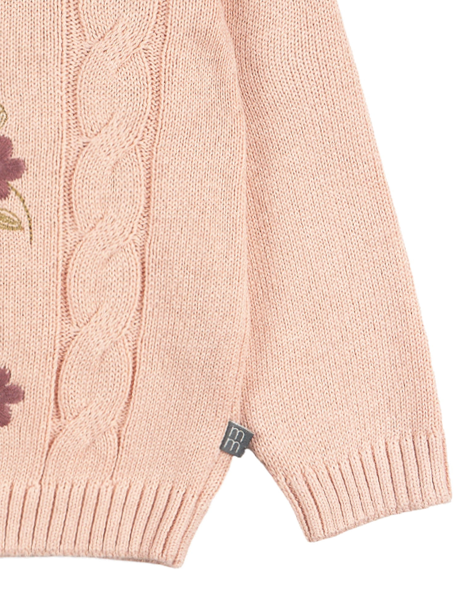Modern Moments by Gerber Toddler Girl Embroidered Cabel Sweater, Sizes 12 Months - 5T