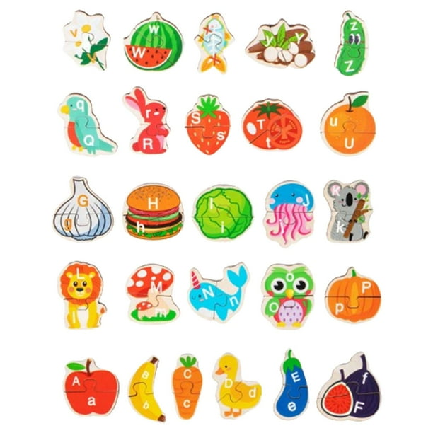 Juguete rompecabezas del alfabeto, letras mayúsculas y minúsculas, rompecabezas a juego, juguete educativo Montessori para regalos de cumpleaños