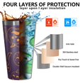 thumbnail image 3 of 16oz Tumblers Hand Drawn Halloween Pumpkin Pattern Stainless Steel Vacuum Insulated Double Wall Travel Tumbler Cups Mug with Lid and Straw,Cleaning Brush for Coffee,Tea, 3 of 4