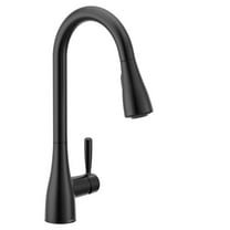 MOEN 87260BL Doherty Single Handle Pull-Down Sprayer Kitchen Faucet with Power Clean and Reflex in Matte Black