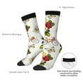 thumbnail image 4 of Daiia Vintage Bike Flower Butterfly Print Crew Socks – Soft Breathable Long Socks for Men & Women, Moisture-Wicking & Comfortable Daily Wear Socks, One-Size Fits Most (US 5-11), 4 of 6