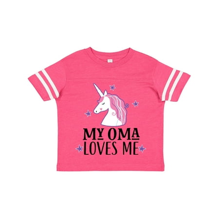 

Inktastic My Oma Loves Me Girl Unicorn Outfit Gift Toddler Toddler Girl T-Shirt