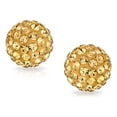 thumbnail image 3 of Round Simple Basic Pave Sparkle Crystal Fireball Disco Ball Stud Earrings For Women Teen Sterling Silver More Colors 8MM, 3 of 5