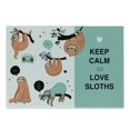 thumbnail image 1 of Animal Cutting Board, Lazy Sleepy Bear Tribe of Australian Sloths Keep Calm Words Cartoon Priint, Decorative Tempered Glass Cutting and Serving Board, Small Size, Multicolor, by Ambesonne, 1 of 1