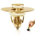 thumbnail image 1 of Tapón de lavabo QYHNYJF dorado mate cepillado, 1 of 7