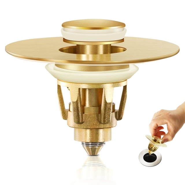 Tapón de lavabo QYHNYJF dorado mate cepillado