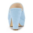 thumbnail image 2 of BLISSFUL STEP Valentine's Women's Shoes Chunky Platform Open Toe Slides Block Heel Sandals Sky Blue 8.5, 2 of 7