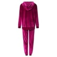 thumbnail image 6 of larppty Velour Lounge Sets for Women 2 Piece Velvet Tracksuits Jogging Hoodie Sweatsuits Soft Sports Leisure Jogger Outfit（Hot Pink， XXL）, 6 of 9