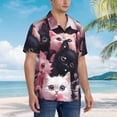 thumbnail image 2 of Lsque Cute Kittens Group Portrait pattern Hawaiian Shirt for Men, Unisex Summer Beach Casual Short Sleeve Button Down Shirts-Small, 2 of 9