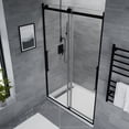 thumbnail image 4 of ANZZI Sliding Frameless Shower Door Stellar Series 76 in. H x 48 in. W Matte Black, 4 of 8