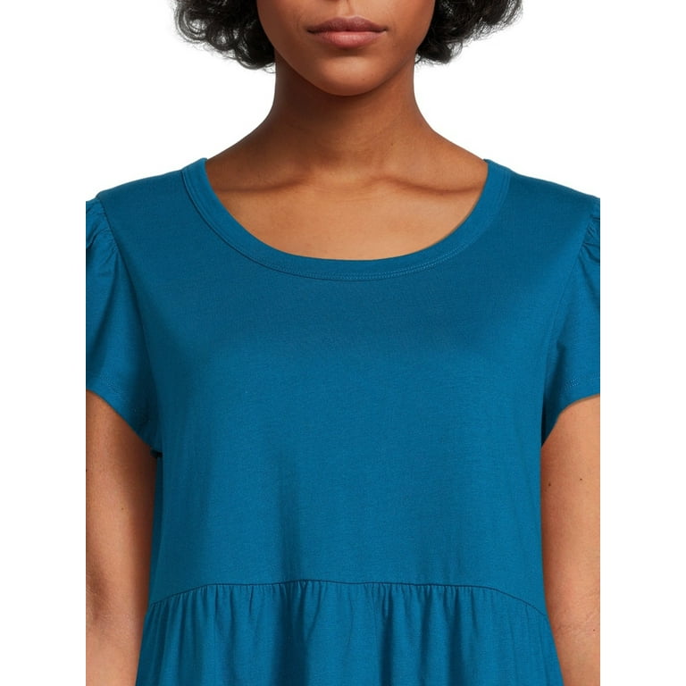 Time and Tru Women's Short Sleeve Tiered Knit Dress, Sizes XS-XXXL - Walmart .com