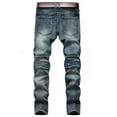 thumbnail image 4 of SWSMCLT Men's Mid Rise Casual Slim Fit Winter Ankle Fashion Denim Pants Stretch Jeans Trousers Straight Leg Casual Pants Style 30, 4 of 4