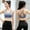 Blue, variant on Women's cotton Black nylon underwear Thin Breathable Underwear For Women With Small Chest And Flat Chest Showing Big Gathered Outward Expansion Anti Drooping Seamless No Ring Bra