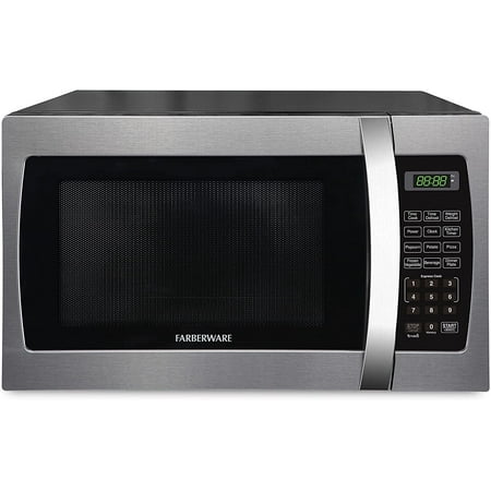 

WUGUFD Countertop Microwave Oven 1.3 Cu. Ft. 1000-Watt with LED Display Child Lock Easy Clean Black Interior Cu.Ft Stainless Steel