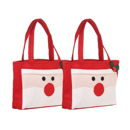 Non Gender Specific Gifts Christmas 2pcs/set Santa Claus Style Christmas Candy Bags with Handles Non-woven Gift Wrap Bag X'mas Decoration Ornaments ()