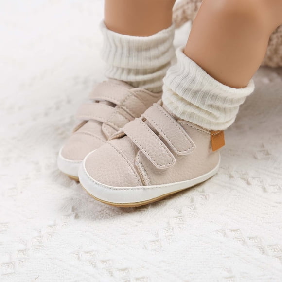 matoen Baby Boys Girls Shoes Non-Slip Rubber Sole High-Top Infant First Walking Shoes Toddler Crib Shoes Newborn Loafers Flats