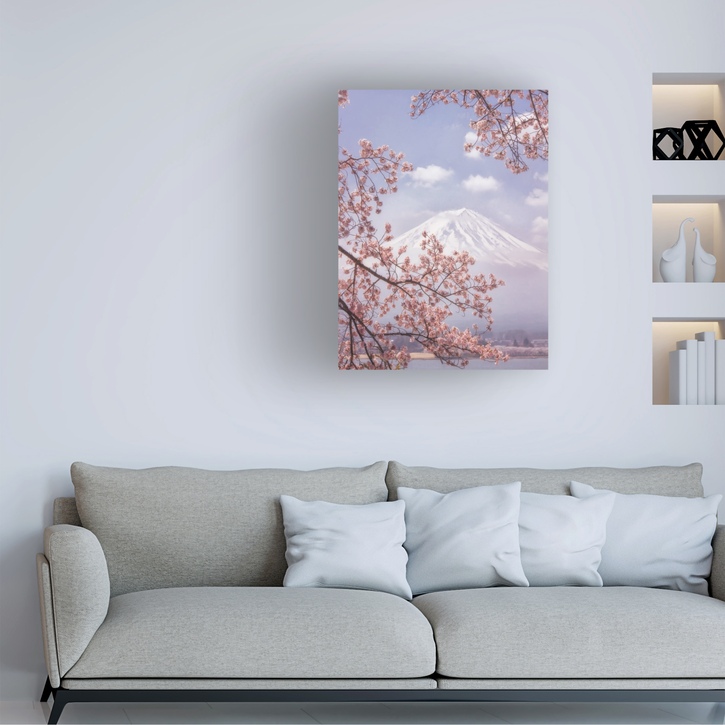 Makiko Samejima 'Mt Fuji In The Cherry Blossoms' Canvas Art