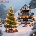 thumbnail image 4 of Metal Hanging Christmas Tree Wind Spinner - Decorative Outline with Orange Lights & Snowy Scene Reflection for Garden & Yard, 4 of 7