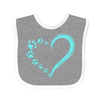 Inktastic Paw Print Heart Boys or Girls Baby Bib