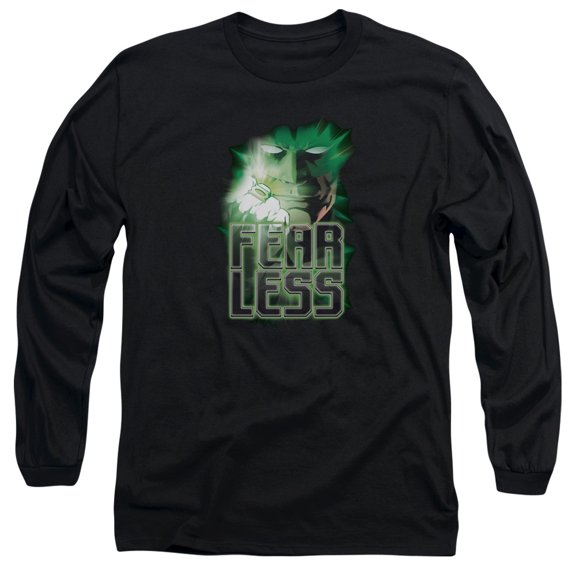 Green Lantern Fearless Long Sleeve Adult 18/1 T-Shirt Black