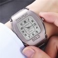 thumbnail image 3 of Reloj para hombre, cubo cuadrado para vino, reloj de cuarzo informal de aleación de titanio (gris), 3 of 4
