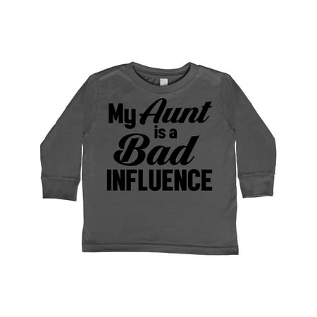 

Inktastic My Aunt is a Bad Influence Gift Toddler Boy or Toddler Girl Long Sleeve T-Shirt