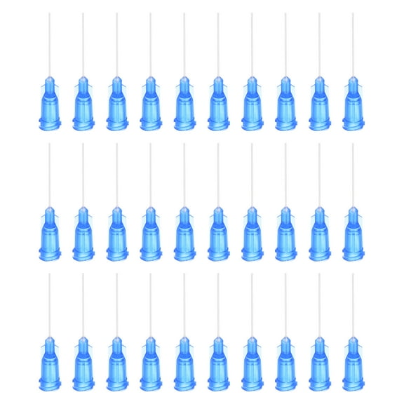 100Pcs 22G Dispensing Needles With Luer Lock, 1" PTFE Glue Needle Tube Flexible Needle Blue