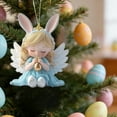 thumbnail image 4 of Summercome Easter Cute Angel Pendant, Winged Bunny Ear Girl Pendant, Cute Acrylic Christmas Tree Ornament, for Easter Party Decorations, 4 of 7