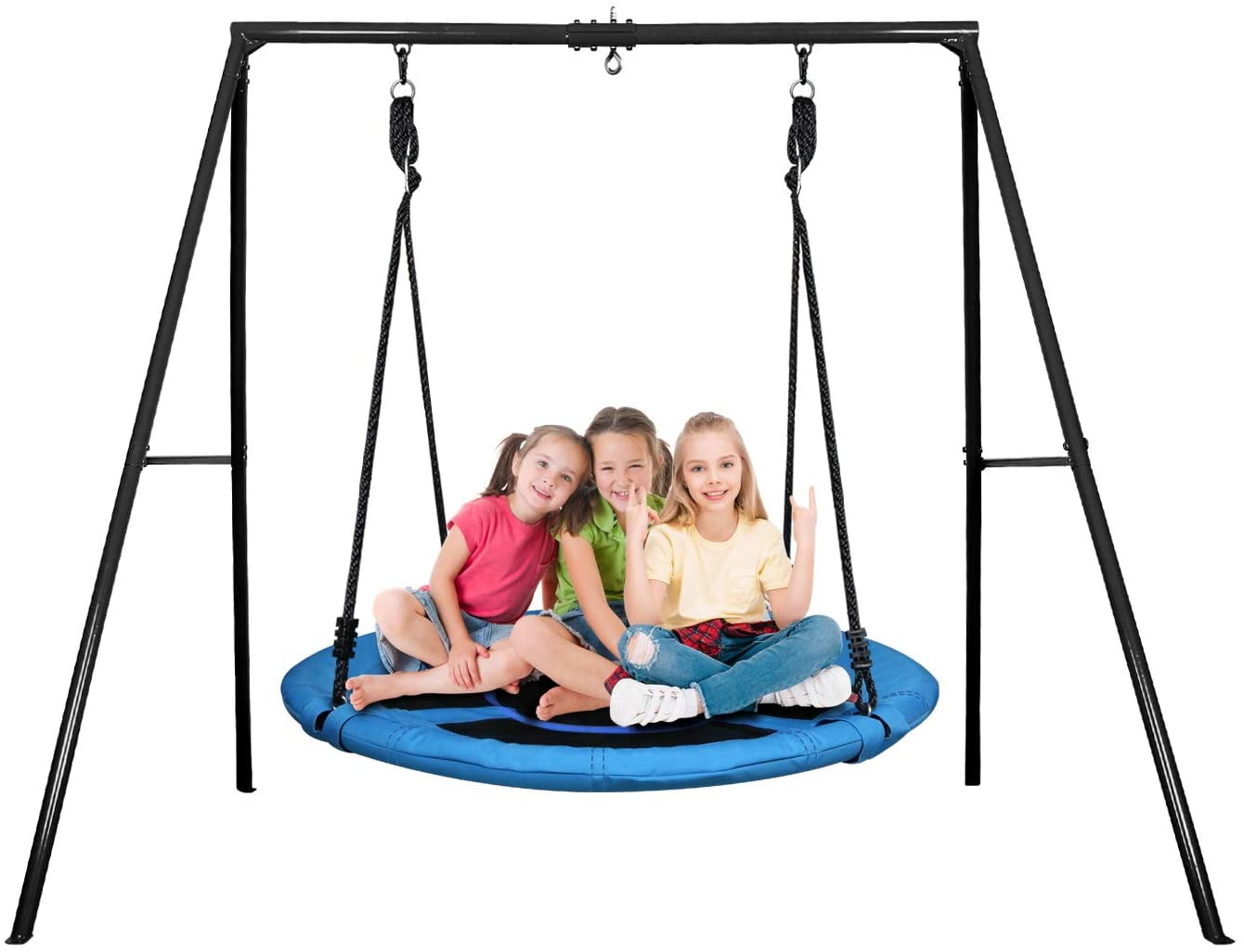 Trekassy 440lbs Swing Set With 40 Inch, Round Metal Porch Swing Frame