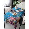 thumbnail image 2 of Funny Diving Pig Rectangle Tablecloth, Ocean Sea Coastal Coral Fish Marine Life Waterproof & StainResistant Tablecloth, Washable Oil-proof Table Cover for Dining/Party/Wedding/Buffet 54x108 In, 2 of 9