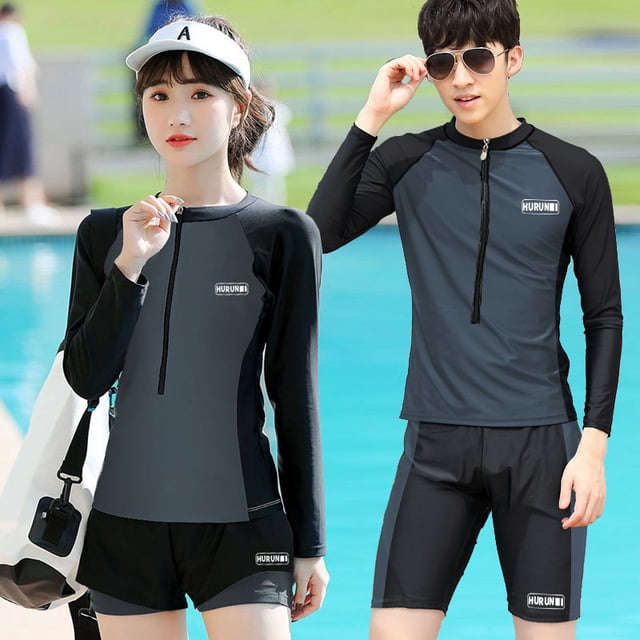 Traje de baño de manga larga para hombre, traje de baño de buceo para mujer, traje de baño de secado rápido con protección solar, traje de medusa, traje de entrenamiento para entrenador de natación y