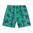 thumbnail image 5 of Mens Drawstring Shorts Cute Print Summer Casual Workout Shorts Beach Holiday Short Pants Green,M, 5 of 5