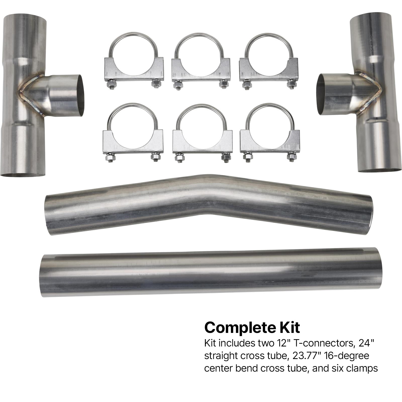 Universal Dual Exhaust Stainless H-Pipe Balance Tube Kit, 3"