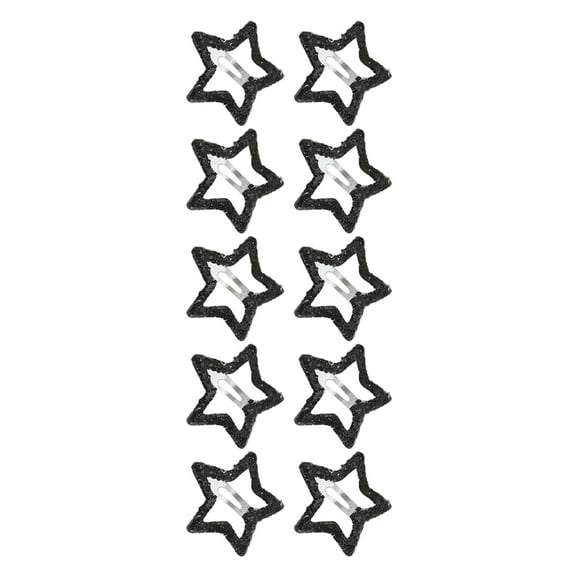 Aellinatey 10PCS Alloy Hairpins Glittering Star Snap Clip NonSlip Hair Style Accessories