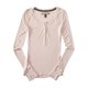 thumbnail image 1 of Camiseta henley acanalada Aeropostale para mujer rosa extragrande, 1 of 2