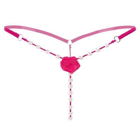 hengtong 3xWomen's Pearls G-String Thong Erotic Massage Panties Lingerie Rose Pink