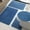 Blue, variant on Bathroom Rugs, Bath Mat Set of 4, Absorbent Microfiber Non-Slip Shaggy Ultra Soft Bathroom Runner with U Shaped Contour Toilet Mat for Tub Front, Shower Inside Floor