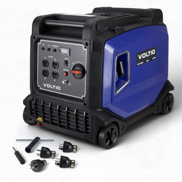 Generador Inverter a Gasolina de Corriente Eléctrica 3500 W Capacidad de 11 Litros Compacto Voltio gris